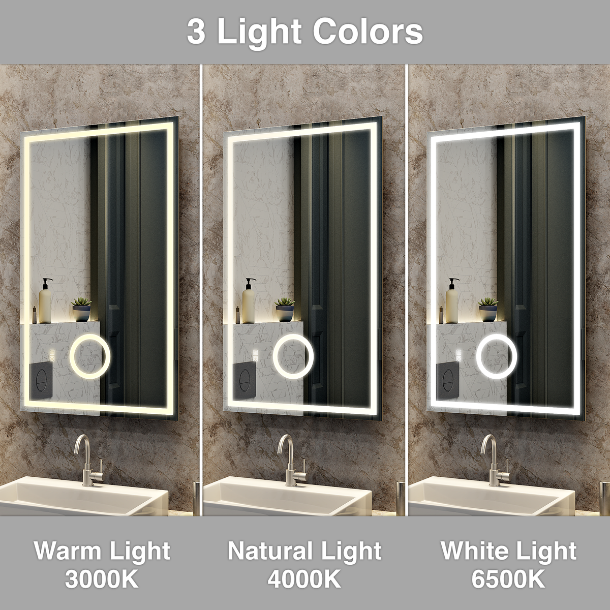 LED Vanity Mirror with Magnifier